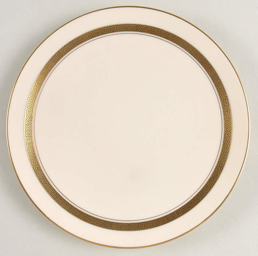 Grecian Key No Color Band (Gold Trim, Coupe) Salad Plate by Flintridge-1
