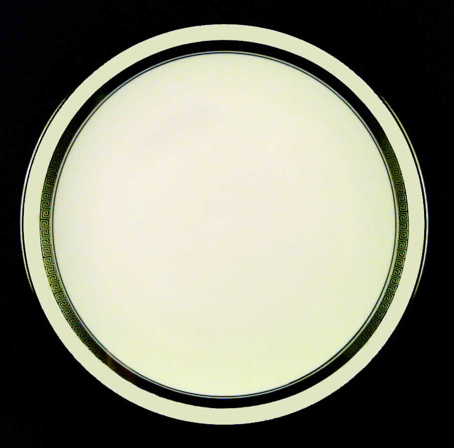 Grecian Key No Color Band (Gold Trim, Coupe) Dinner Plate by Flintridge-1