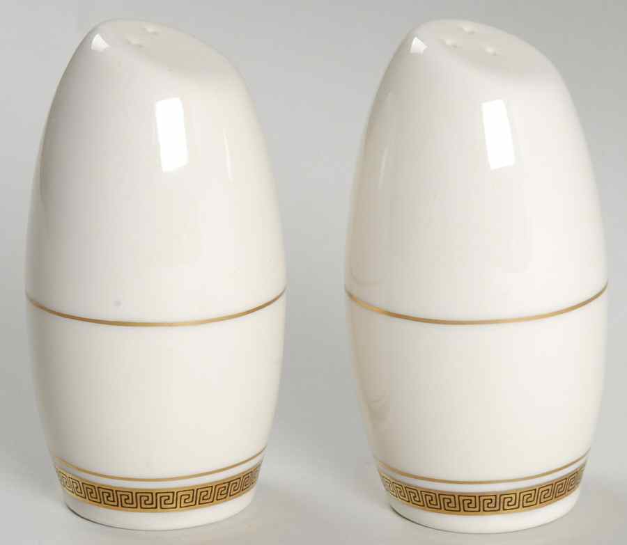 Grecian Key No Color Band (Gold Trim, Coupe) Salt & Pepper Set by Flintridge-1