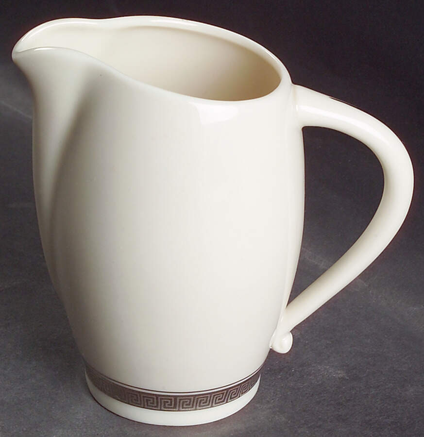 Grecian Key No Color Band (Platinum Trim, Coupe) Creamer by Flintridge-1