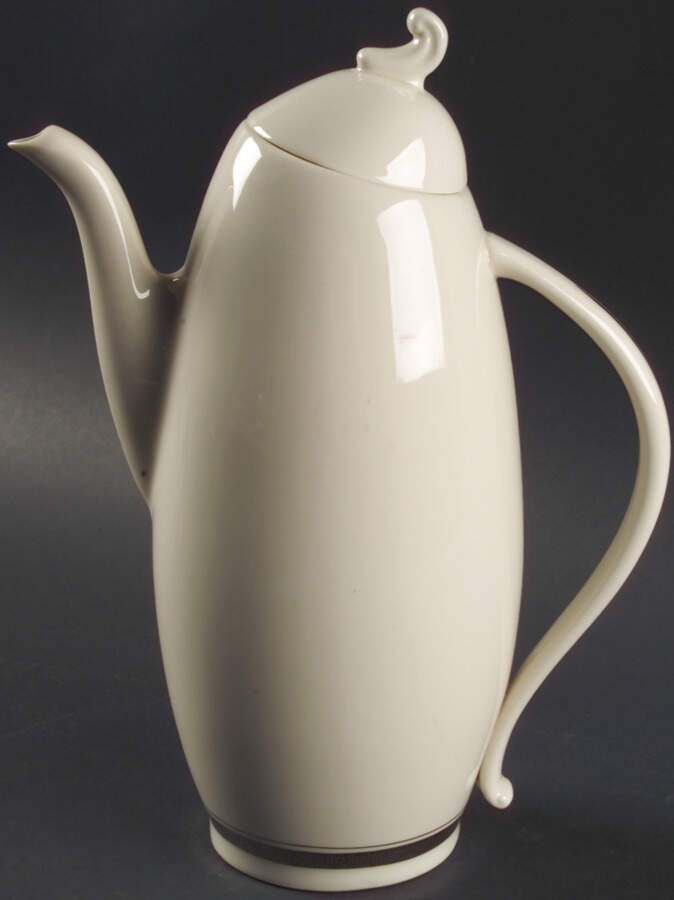 Grecian Key No Color Band (Platinum Trim, Coupe) Coffee Pot & Lid by Flintridge-1