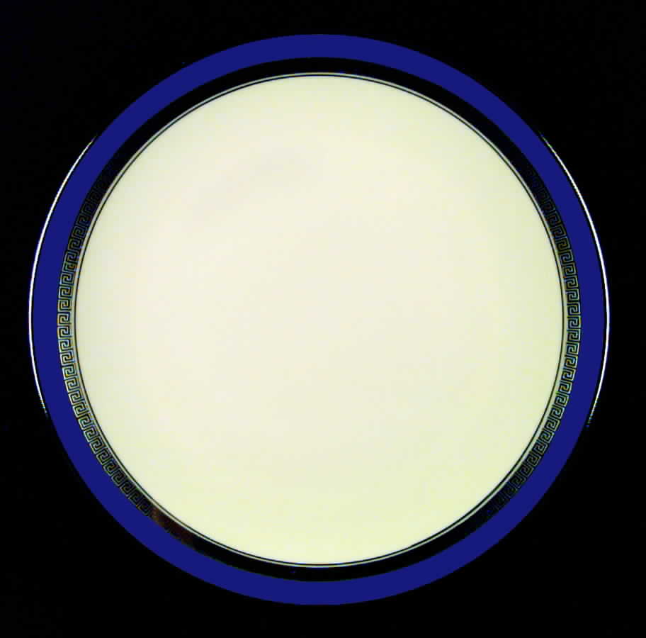 Grecian Key Mystic (Platinum Trim, Coupe) Dinner Plate by Flintridge-1