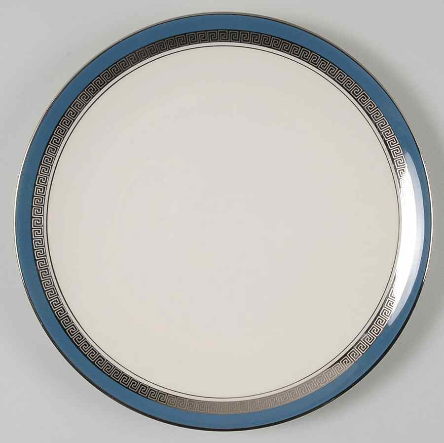 Grecian Key Mystic (Platinum Trim, Coupe) Salad Plate by Flintridge-1