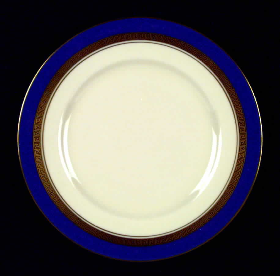 Grecian Key Mystic (Gold Trim, Rim) Salad Plate by Flintridge-1