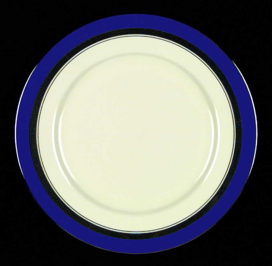 Grecian Key Mystic (Platinum Trim, Rim) Dinner Plate by Flintridge-1