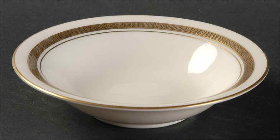 Grecian Key No Color Band (Gold Trim, Rim) Rim Fruit/Dessert (Sauce) Bowl by Flintridge-1