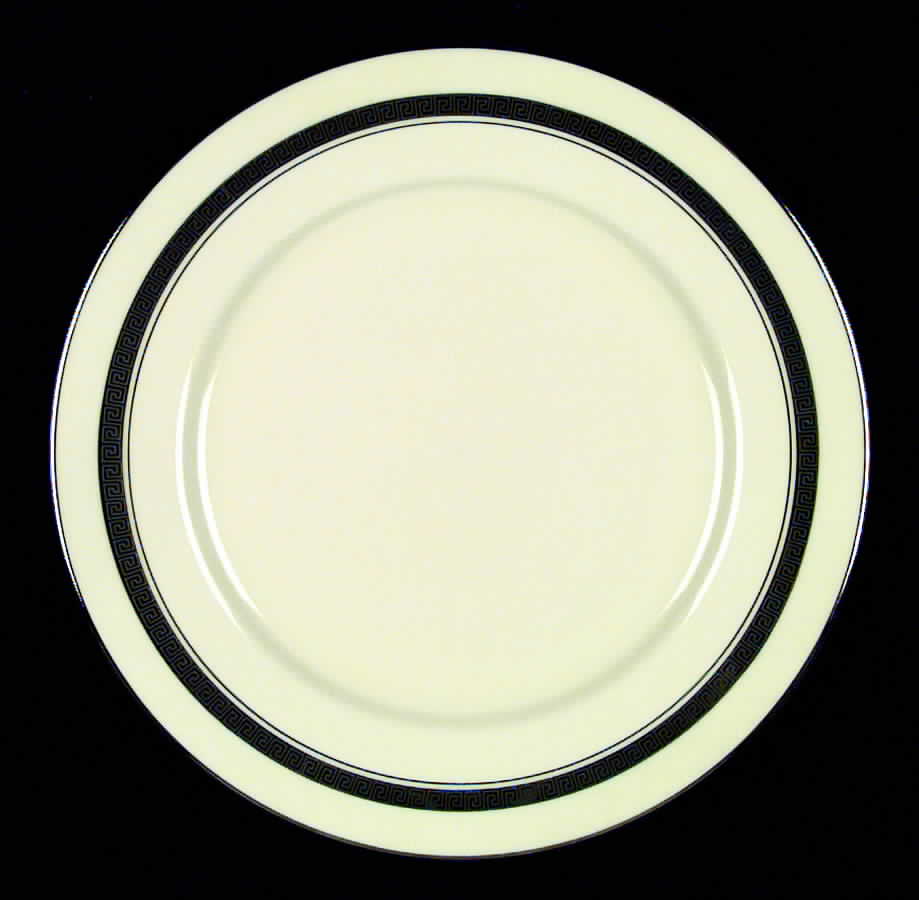 Grecian Key No Color Band (Platinum Trim, Rim) Dinner Plate by Flintridge-1