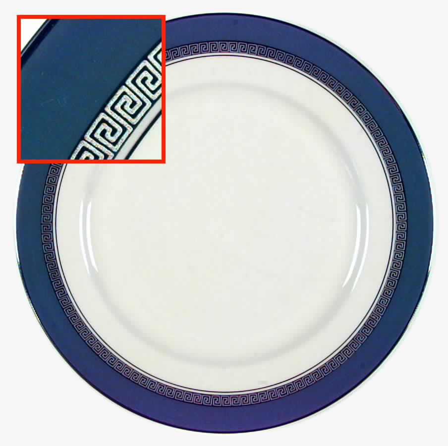 Grecian Key Teal (Platinum Trim, Rim) Dinner Plate by Flintridge-1