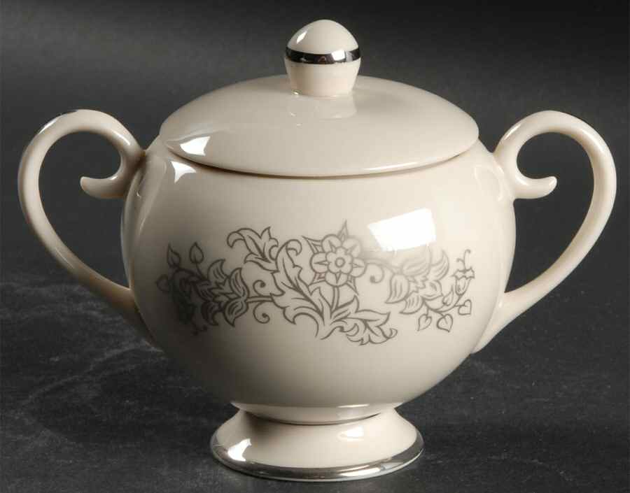 Madeira No Color Band (Rim) Sugar Bowl & Lid by Flintridge-1