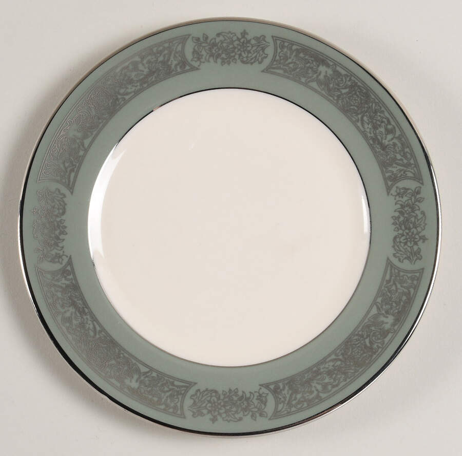 Madeira Sage Green (Rim) Bread & Butter Plate by Flintridge-1