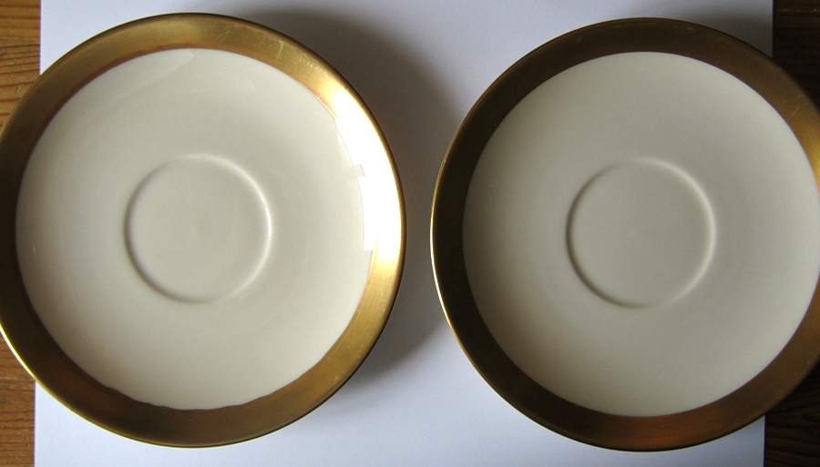 Marlo (Gold Trim, Coupe) Saucer for Flat Cup by Flintridge-1