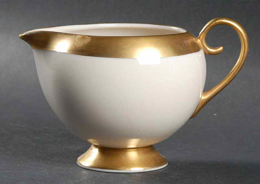 Marlo (Gold Trim, Rim, Verge) Creamer by Flintridge-1