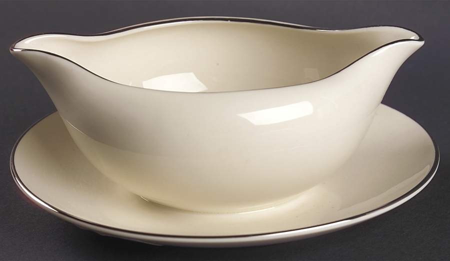Marlys (Rim) Gravy Boat with Attached Underplate by Flintridge-1