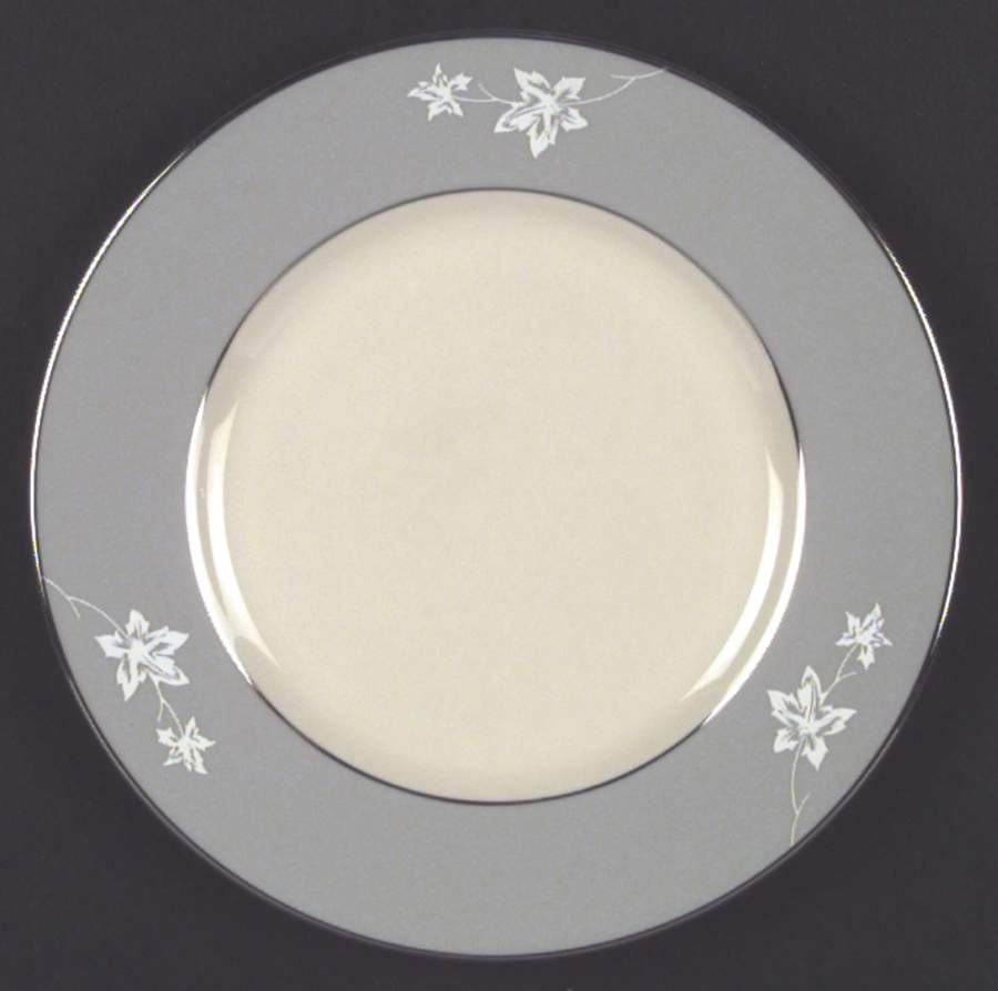 Misty Leaf Grey Salad Plate by Flintridge-1