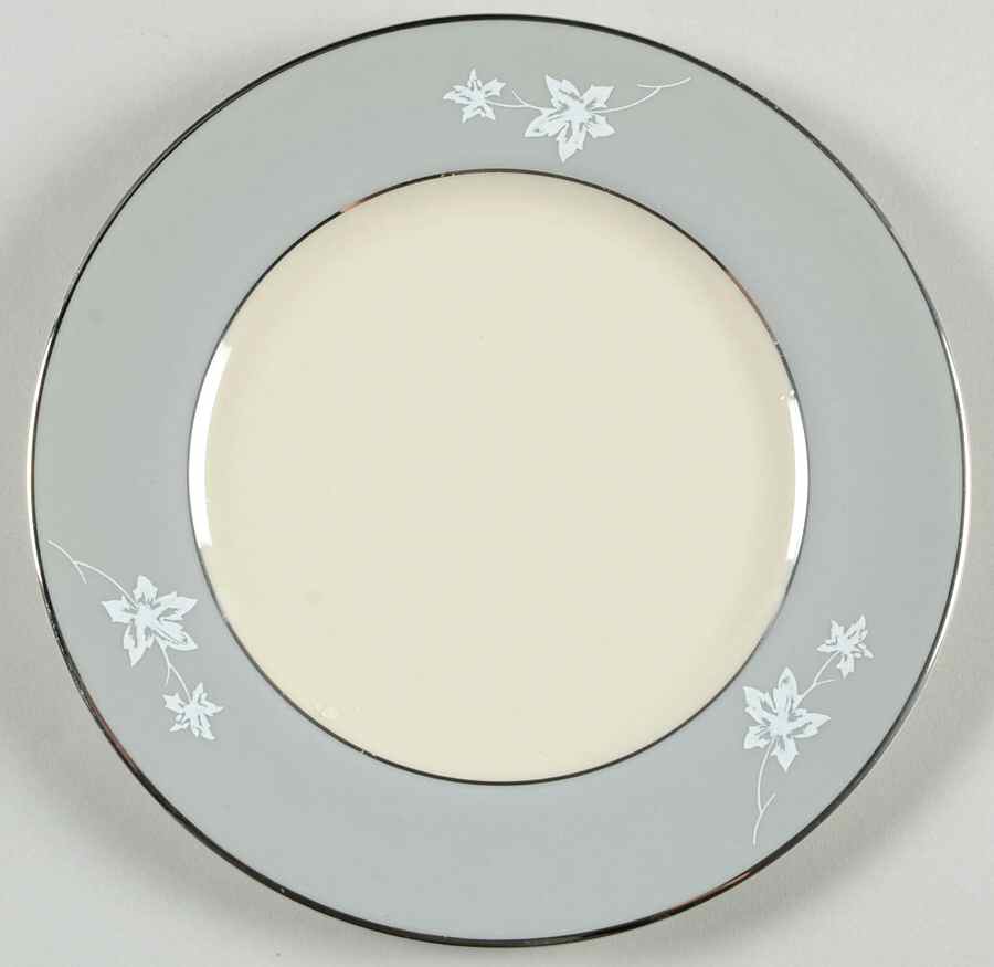 Misty Leaf Grey Bread & Butter Plate by Flintridge-1