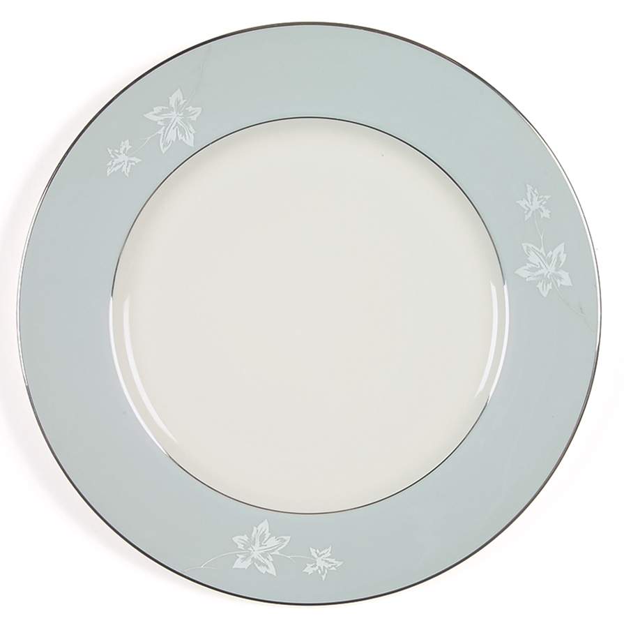 Misty Leaf Grey Dinner Plate by Flintridge-1
