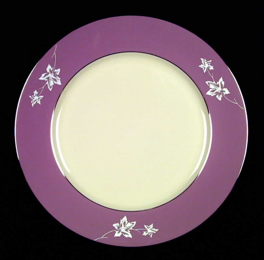 Misty Leaf Mauve Dinner Plate by Flintridge-1