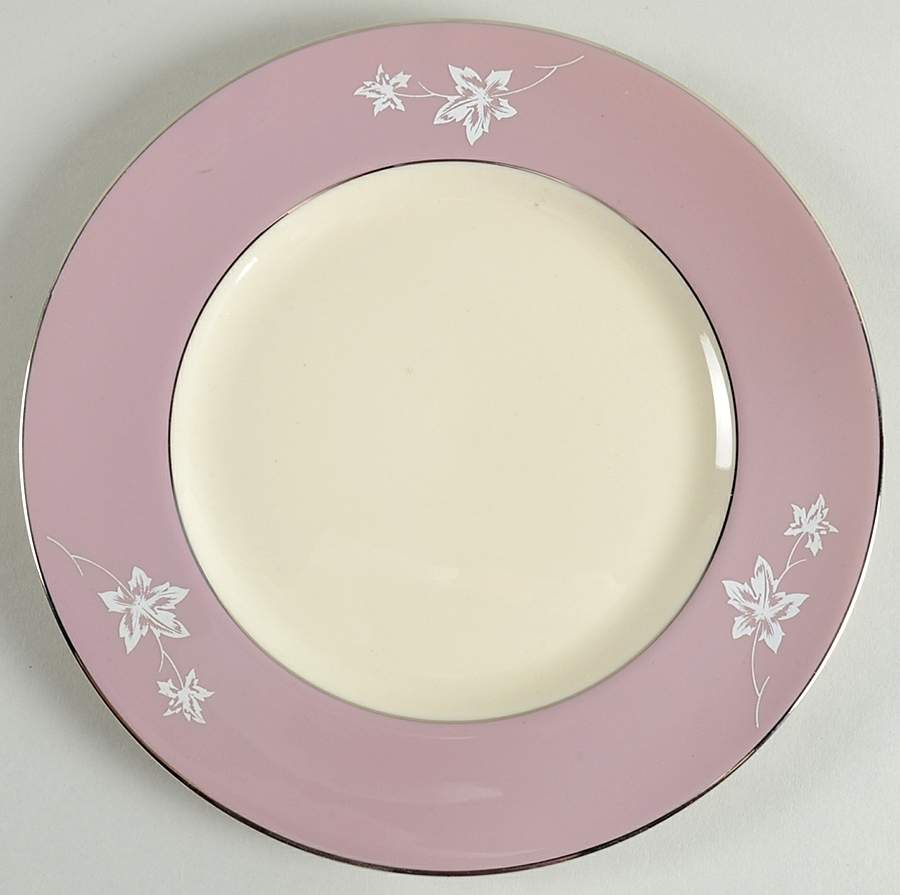 Misty Leaf Mauve Salad Plate by Flintridge-1