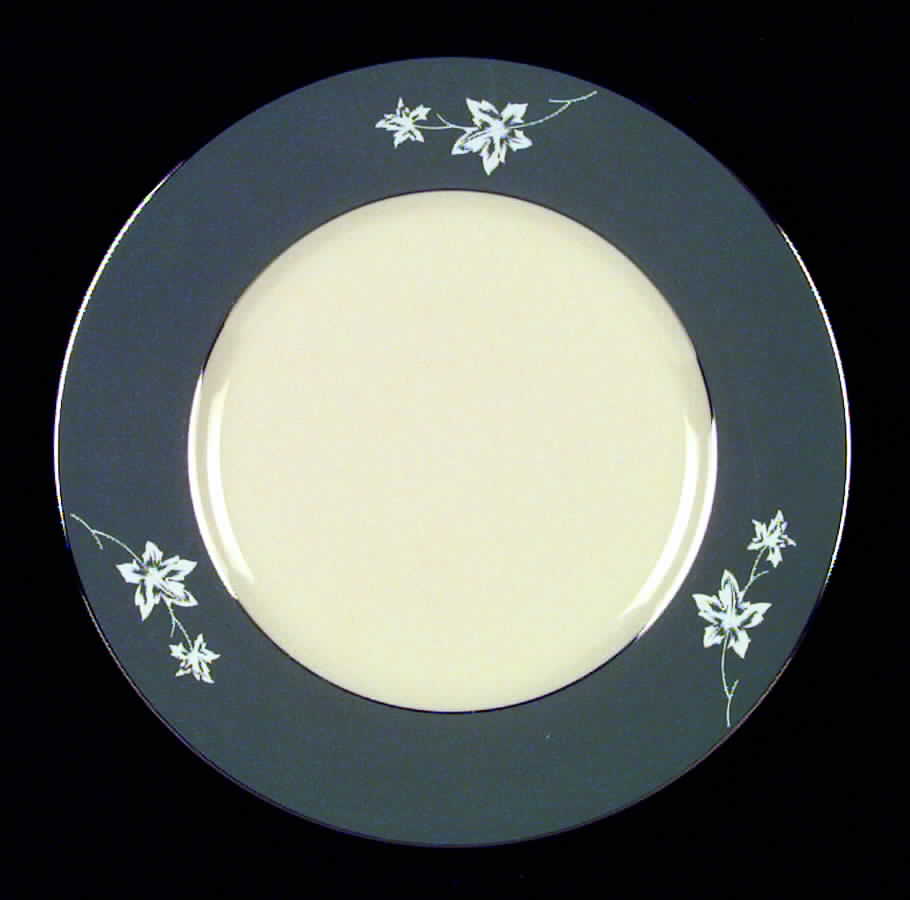 Misty Leaf Peacock Blue Dinner Plate by Flintridge-1