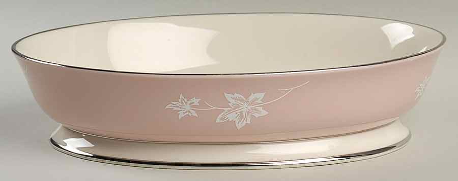 Misty Leaf Rose 9" Oval Vegetable Bowl by Flintridge-1