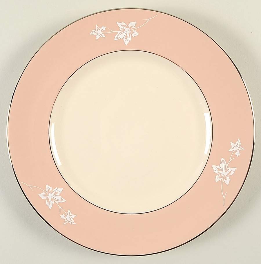 Misty Leaf Rose Salad Plate by Flintridge-1