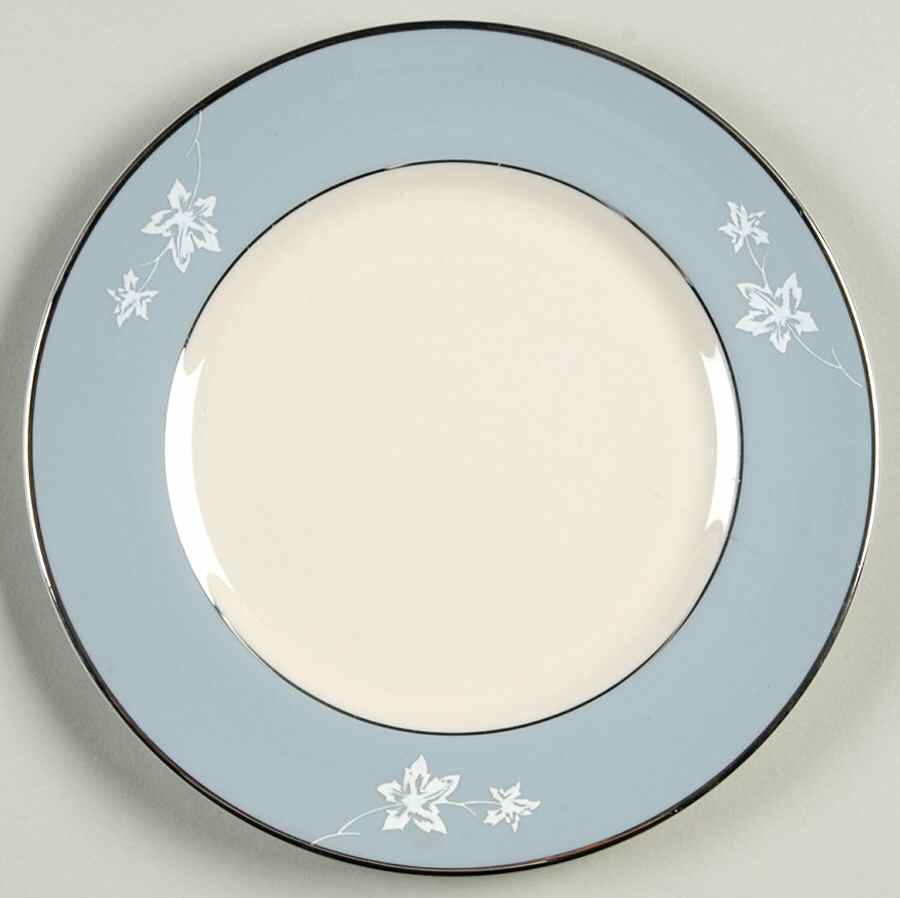 Misty Leaf Strata Blue Bread & Butter Plate by Flintridge-1