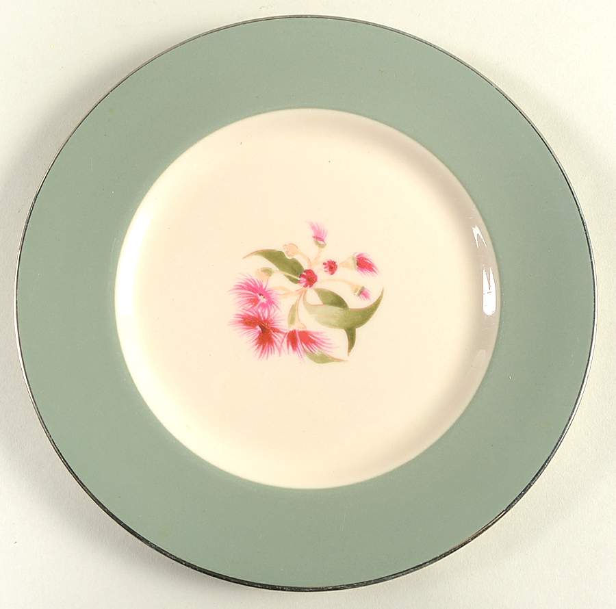 Milan Sage Green (Rim $ Coupe) Salad Plate by Flintridge-1