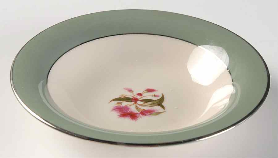 Milan Sage Green (Rim $ Coupe) Rim Fruit/Dessert (Sauce) Bowl by Flintridge-1
