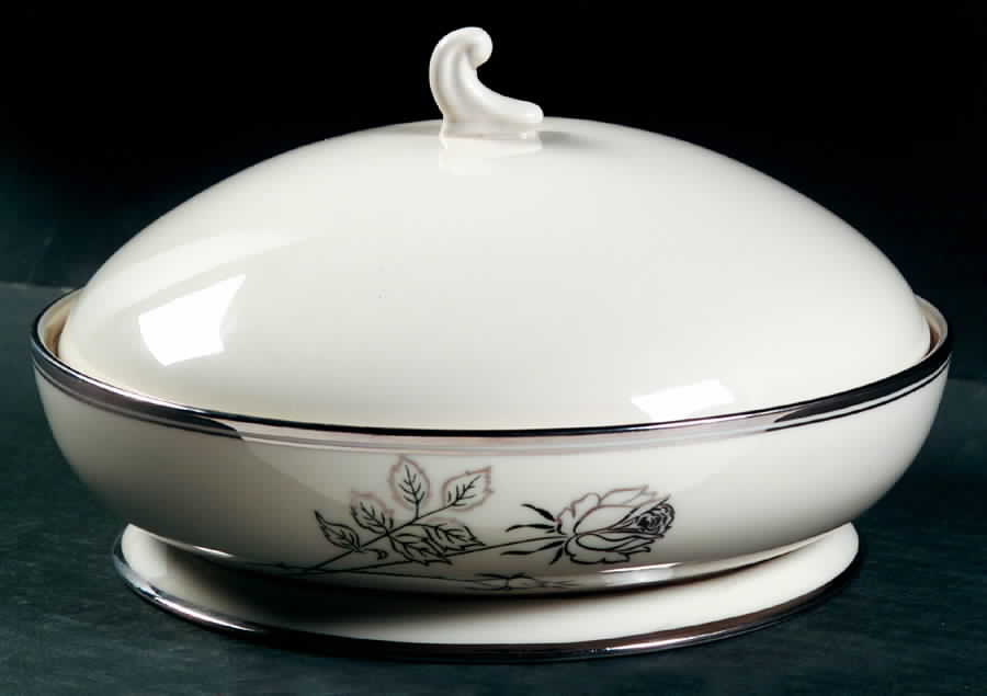 Midnight Rose Round Covered Vegetable by Flintridge-1