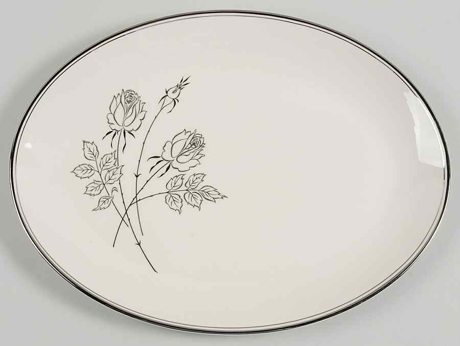 Midnight Rose 14" Oval Serving Platter by Flintridge-1