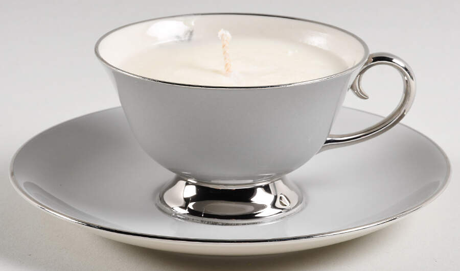 Miramar (Rim) Scented Cup & Saucer Candle-Vanilla  HC by Flintridge-1