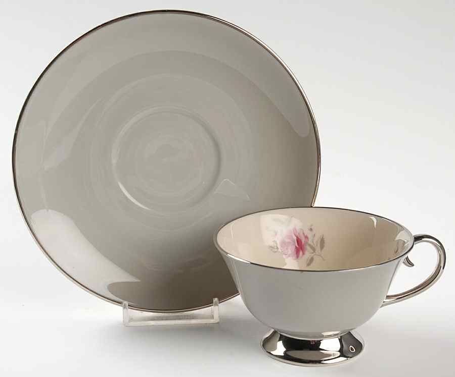 Miramar (Rim) Footed Cup & Saucer Set by Flintridge-1