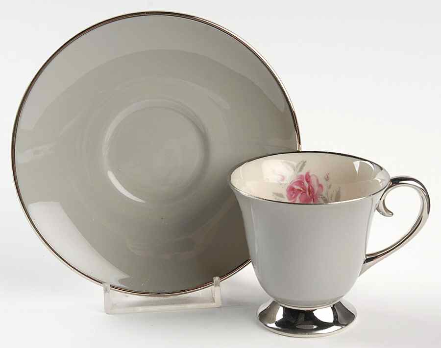 Miramar (Rim) Footed Demitasse Cup & Saucer Set by Flintridge-1