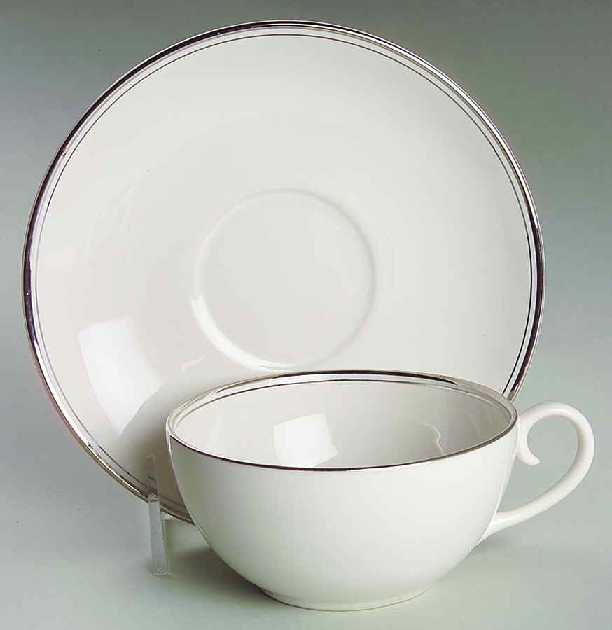 Mirador (Rim & Coupe) Flat Cup & Saucer Set by Flintridge-1