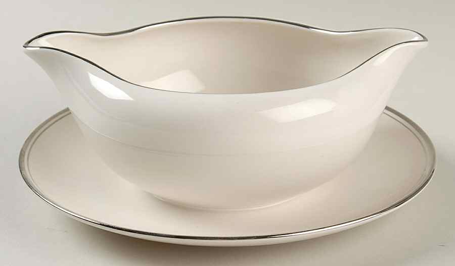 Mirador (Rim & Coupe) Round Gravy Boat/Attached Underplate by Flintridge-1