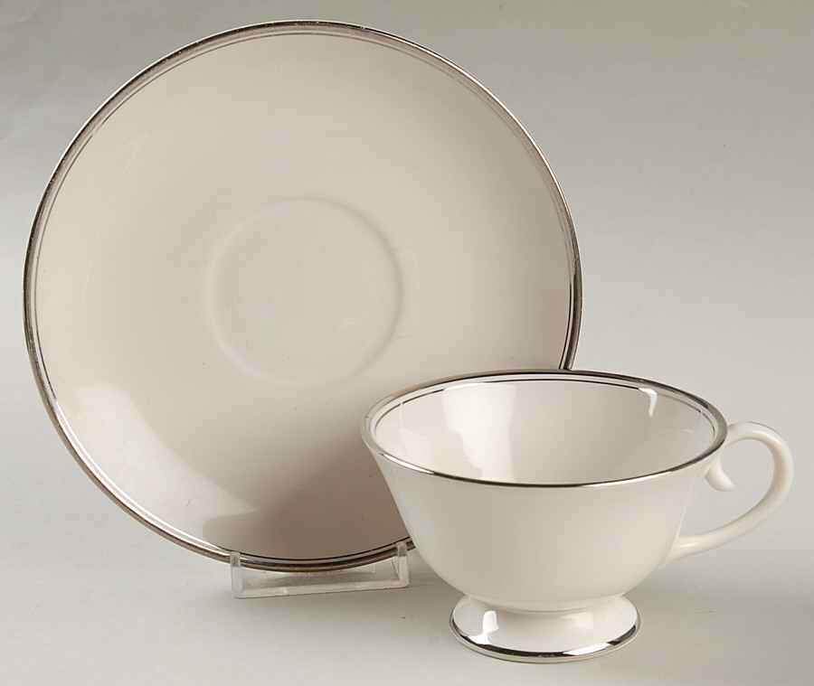 Mirador (Rim & Coupe) Footed Cup & Saucer Set by Flintridge-1