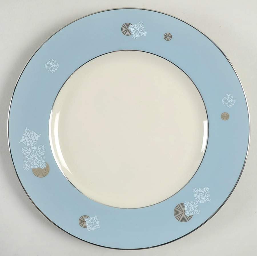 New Moon Strata Blue (Rim & Coupe) Salad Plate by Flintridge-1