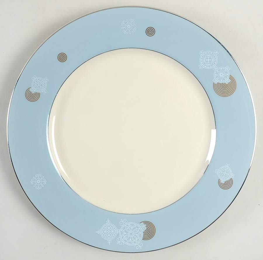 New Moon Strata Blue (Rim & Coupe) Dinner Plate by Flintridge-1