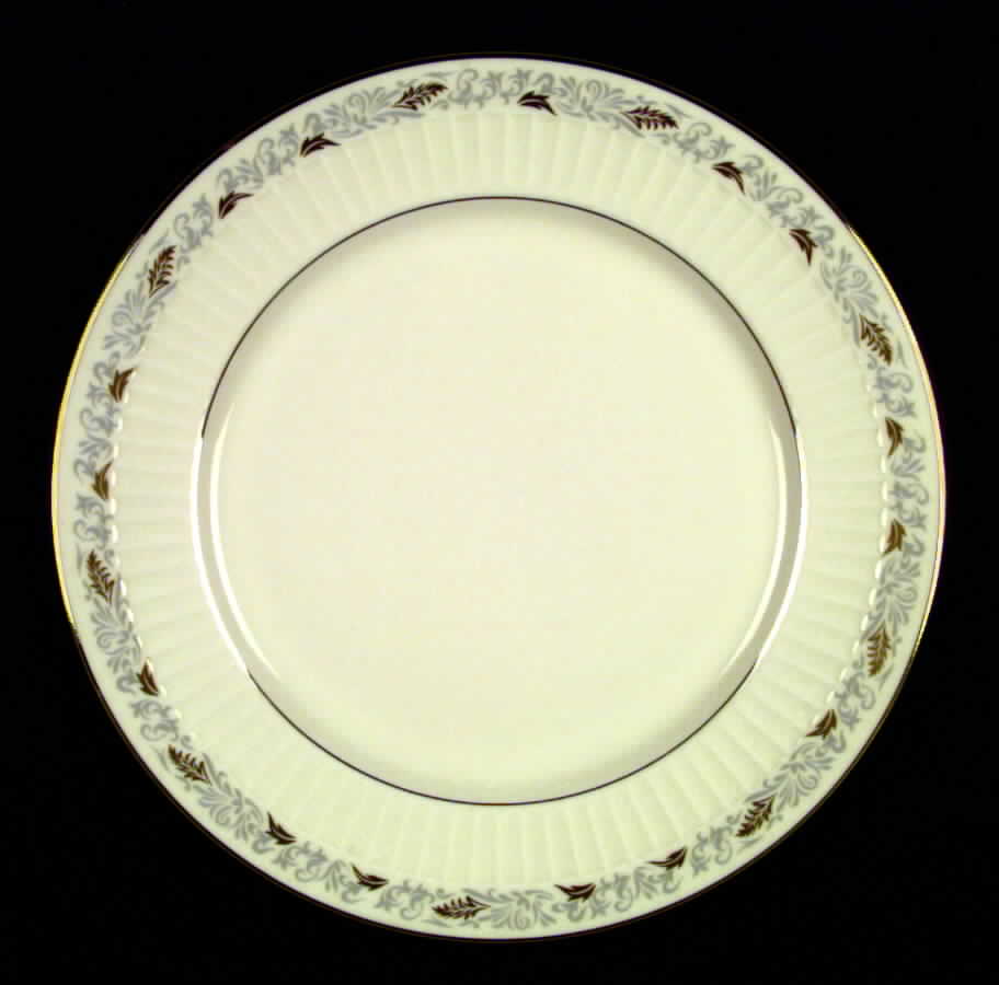 Paisley Gray (Gold Trim) Dinner Plate by Flintridge-1