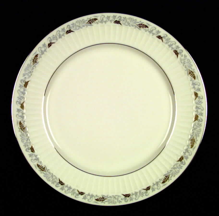 Paisley Gray (Platinum Trim) Dinner Plate by Flintridge-1