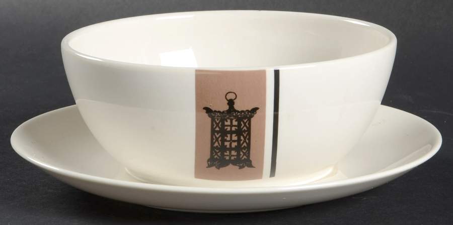 Pagoda Lantern Gravy Boat with Attached Underplate by Flintridge-1