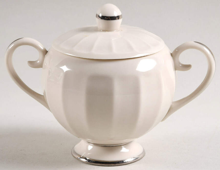 Park Lane (Platinum) Sugar Bowl & Lid by Flintridge-1