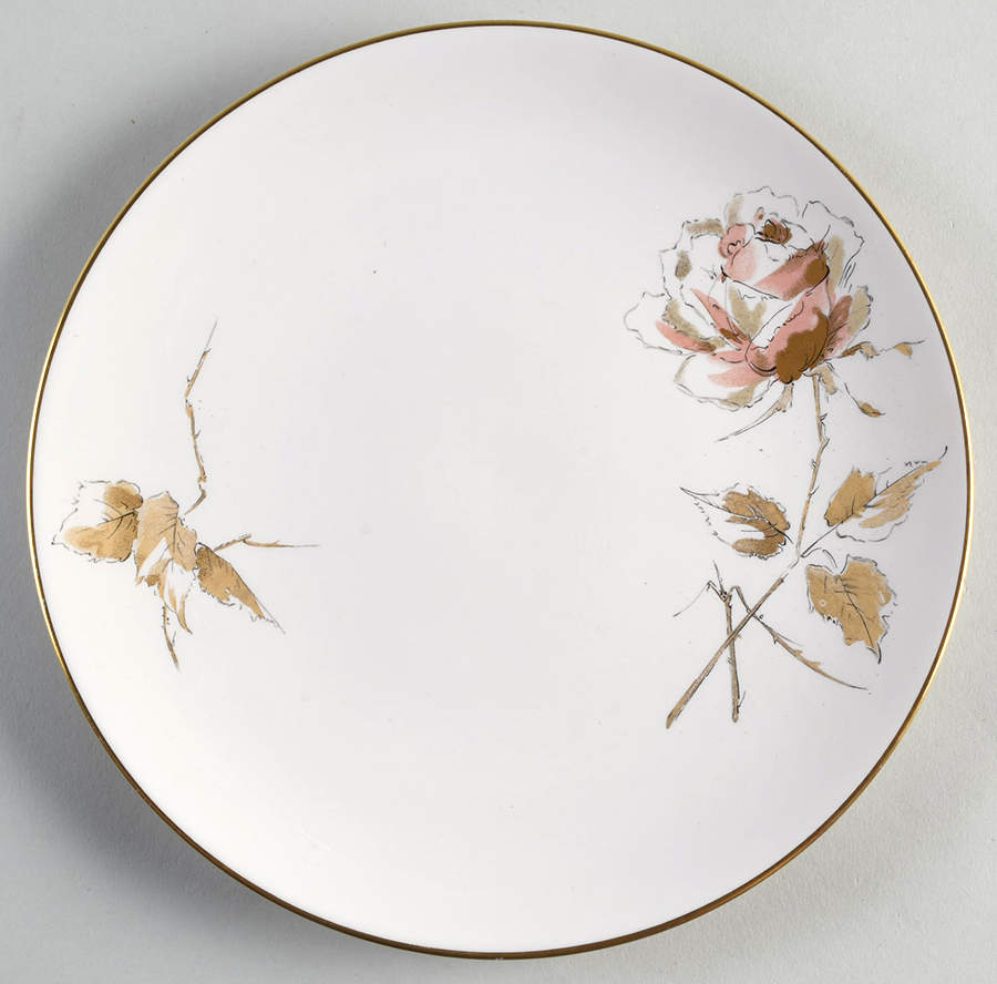 Pallette Rose Salad Plate by Flintridge-1