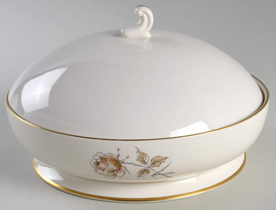 Pallette Rose Round Covered Vegetable by Flintridge-1