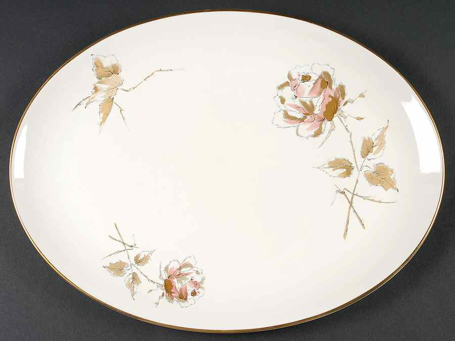 Pallette Rose 14" Oval Serving Platter by Flintridge-1