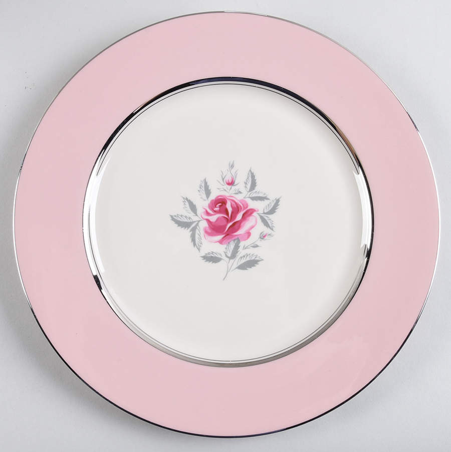 Petal Pink Rose (Rim) Dinner Plate by Flintridge-1