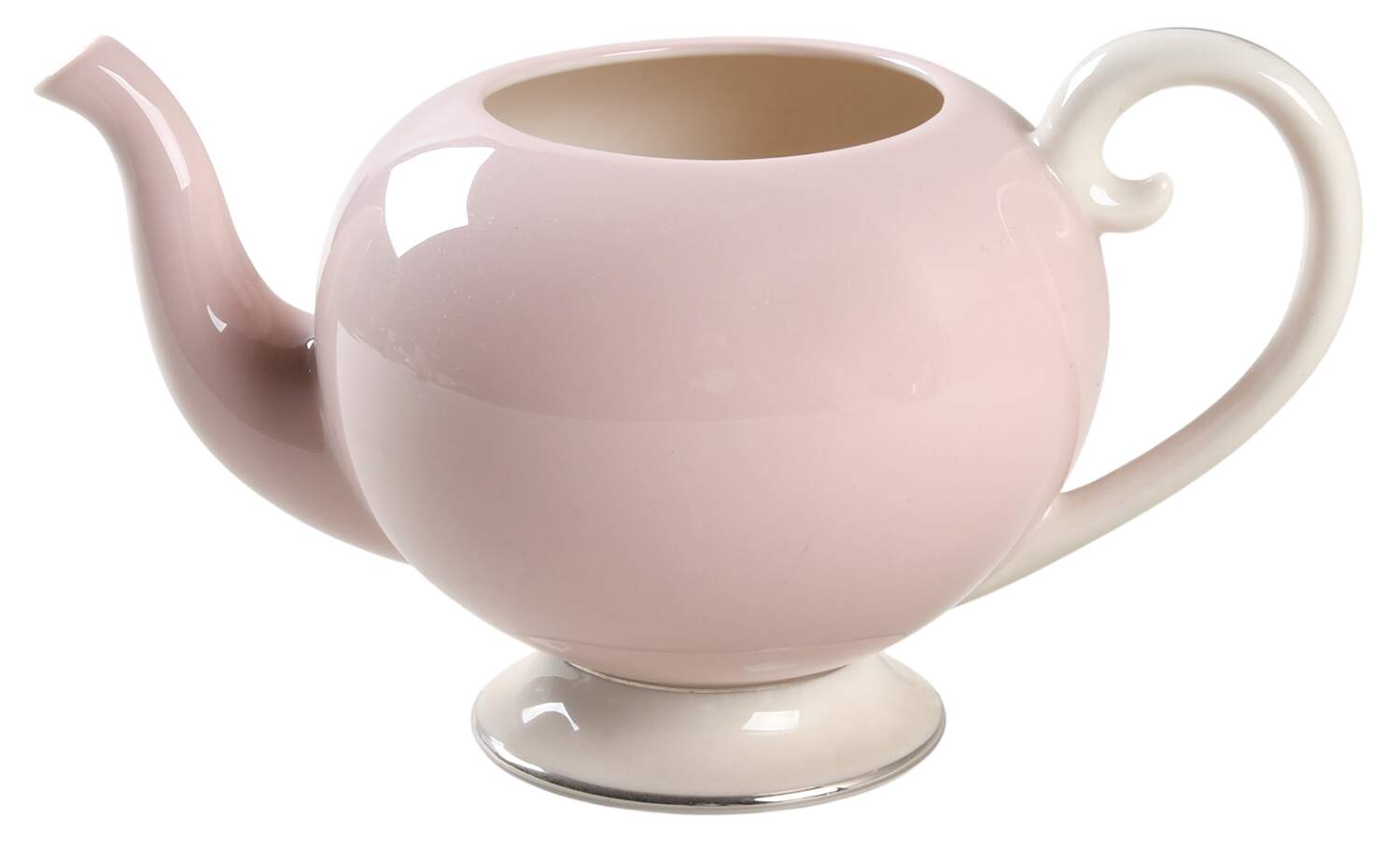 Petal Pink Rose (Rim) Teapot No Lid by Flintridge-1