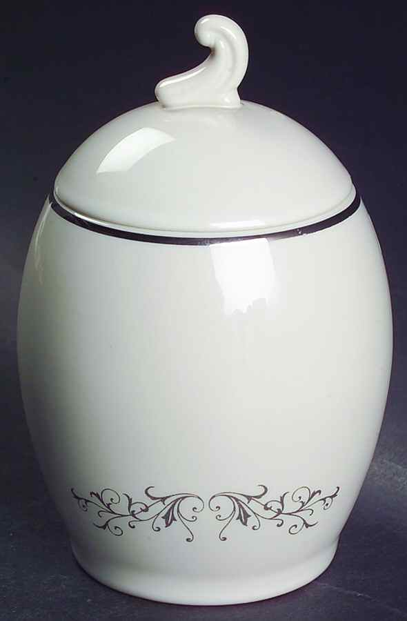 Pierra Grey (Platinum Coupe) Sugar Bowl & Lid by Flintridge-1