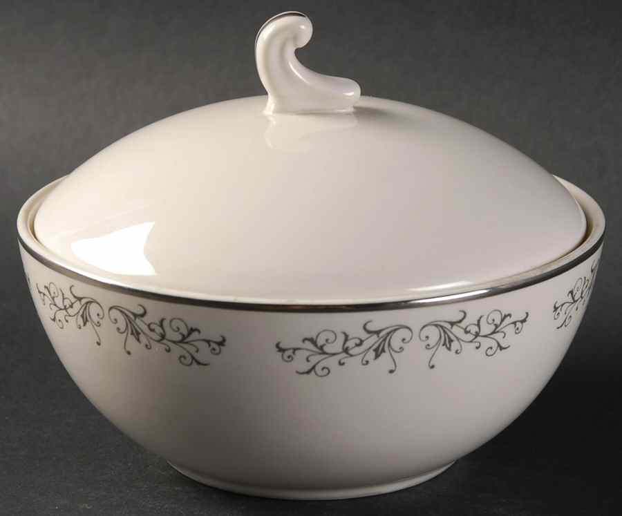Pierra Grey (Platinum Coupe) Sugar Bowl & Lid by Flintridge-1