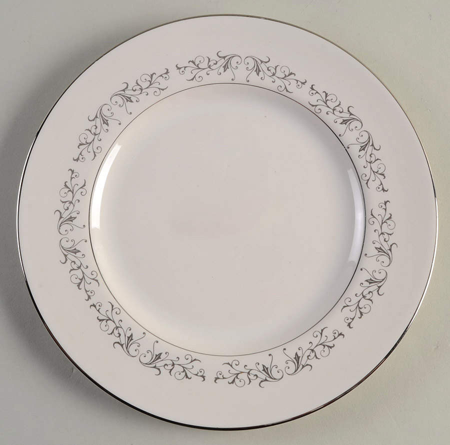 Pierra Grey (Platinum Rim) Salad Plate by Flintridge-1